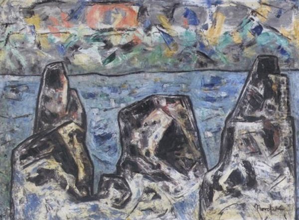 Barrier Rocks, No.2 Oil Painting by Bror Julius Olsson Nordfeldt