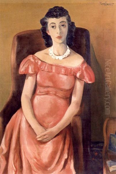 Portrait Of Lenore Marshall Oil Painting by Bror Julius Olsson Nordfeldt
