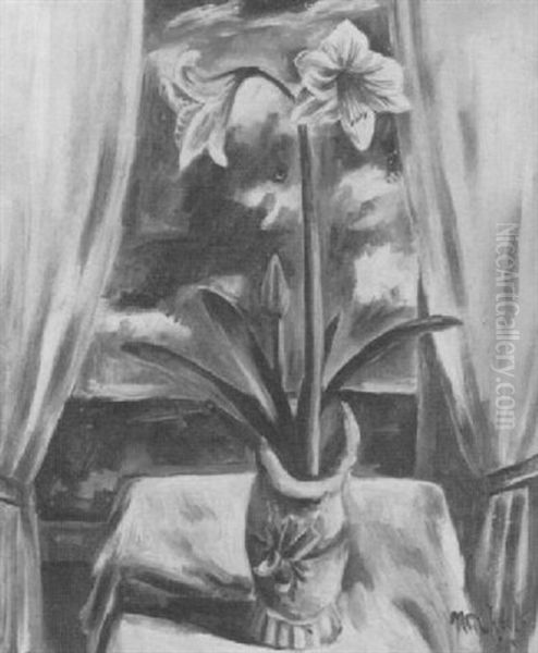 Amaryllis Oil Painting by Bror Julius Olsson Nordfeldt