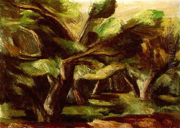 Treeforms Cauoncito Oil Painting by Bror Julius Olsson Nordfeldt