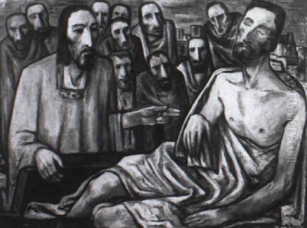 Lazarus Oil Painting by Bror Julius Olsson Nordfeldt