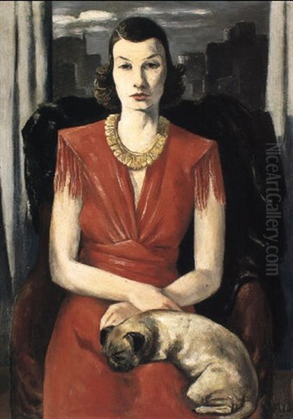 Portralt Of Mrs. L. Oil Painting by Bror Julius Olsson Nordfeldt