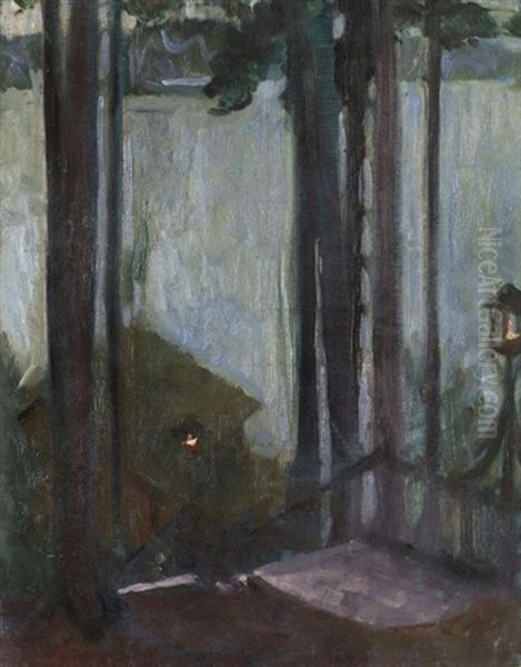 Lac De Roslagstull Oil Painting by Karl Nordstroem