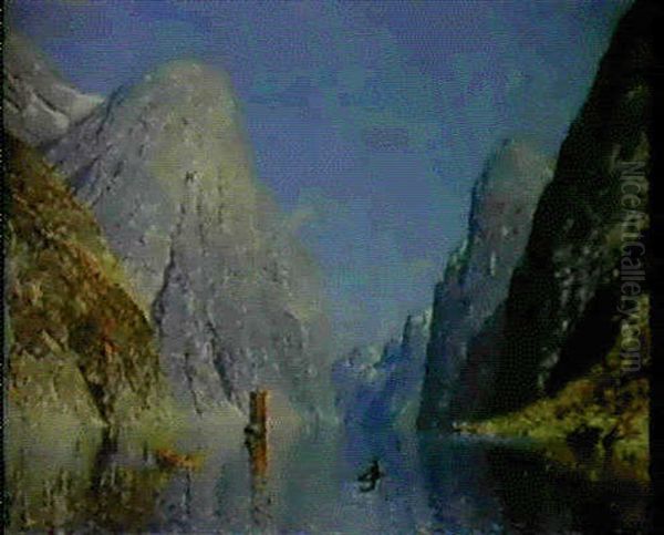 A View Of The Sognefjord Oil Painting by Adelsteen Normann