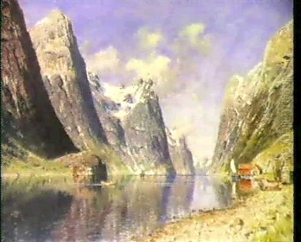 Norsk Fjordparti Oil Painting by Adelsteen Normann