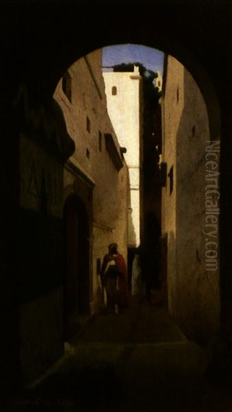 Dans La Casbah D'alger Oil Painting by David Emile Joseph de Noter