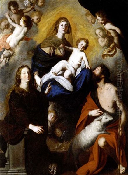 La Madonna Con Il Bambino, La Maddalena E San Giovanni Oil Painting by Pietro Novelli