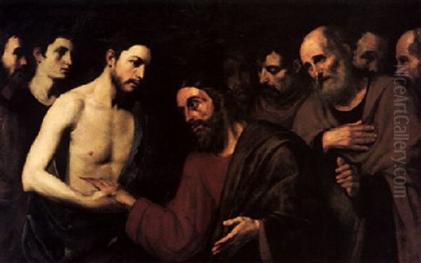 The Incredulity Of Saint Thomas Oil Painting by Pietro Novelli
