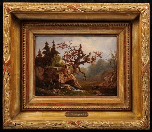 Romantic Landscape Oil Painting by Johann Novopacky