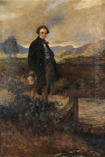 Portrat Von Franz Schubert Oil Painting by Otto Robert Nowak