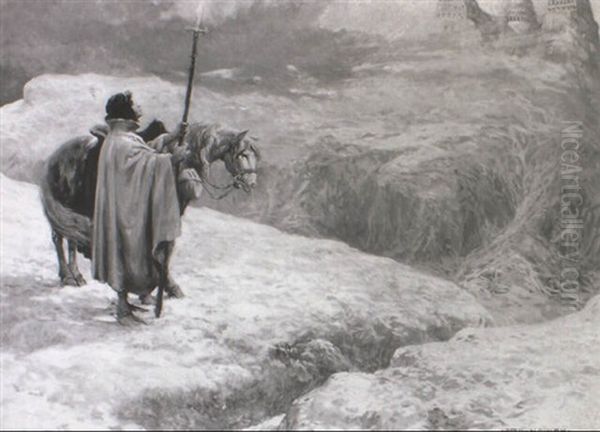 Parsifal Before The Castle Of Mount Salvat Oil Painting by Otto Robert Nowak