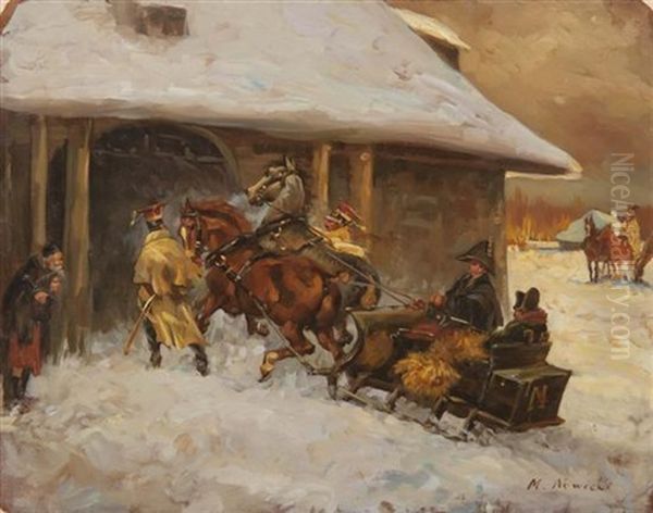 Napoleon At The Gate Oil Painting by Jan Marian Nowicki