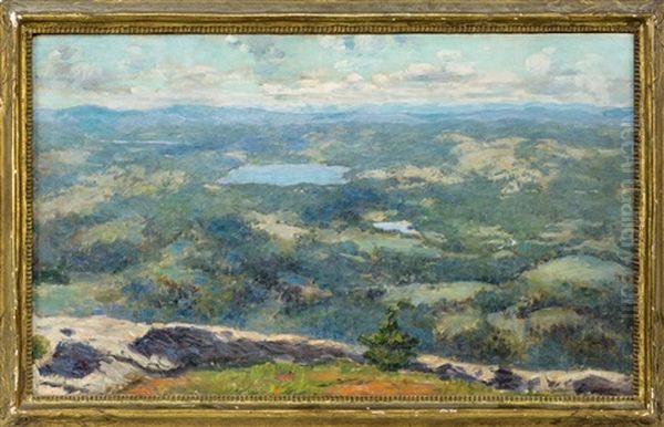 View From The Mountaintop, Possibly Mt. Greylock In Massachusetts Oil Painting by Walter Fiske Noyes