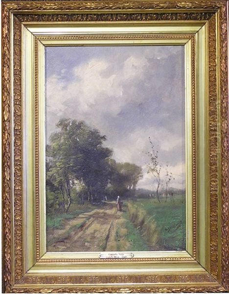 Peasant Travelling Along A Country Road Oil Painting by Cornelius Nuijs