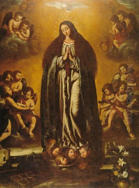 Inmaculada Oil Painting by Pedro Nunez