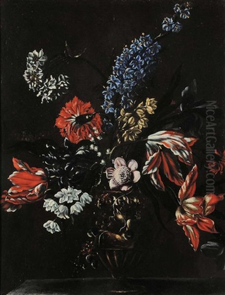 Vaso Di Fiori Oil Painting by Mario Nuzzi Mario Dei Fiori