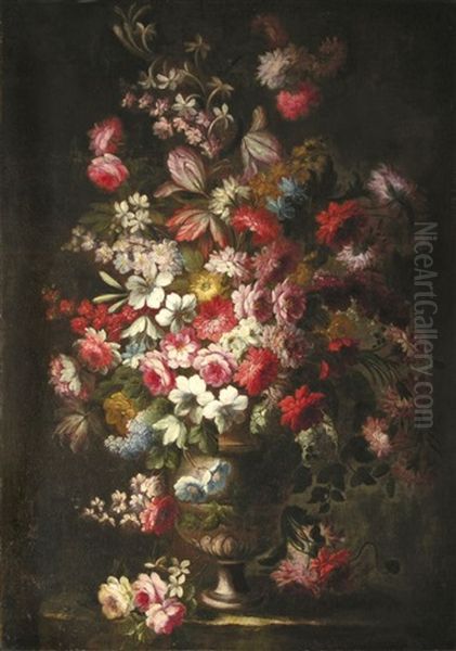 Vase Aux Fleurs Oil Painting by Mario Nuzzi Mario Dei Fiori