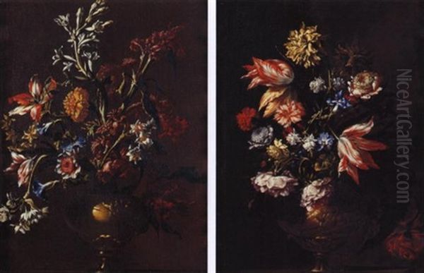 Vaso Di Fiori Oil Painting by Mario Nuzzi Mario Dei Fiori