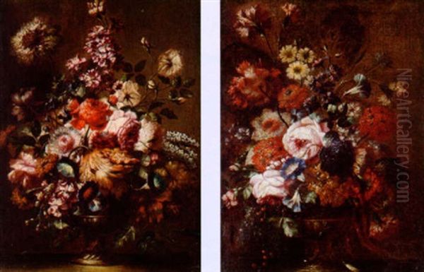 Blomsterstilleben Oil Painting by Mario Nuzzi Mario Dei Fiori