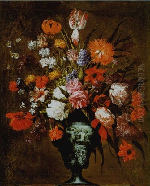 Vaso Di Fiori Oil Painting by Mario Nuzzi Mario Dei Fiori