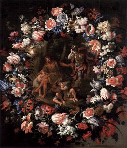 Blomsterstilleben Oil Painting by Mario Nuzzi Mario Dei Fiori