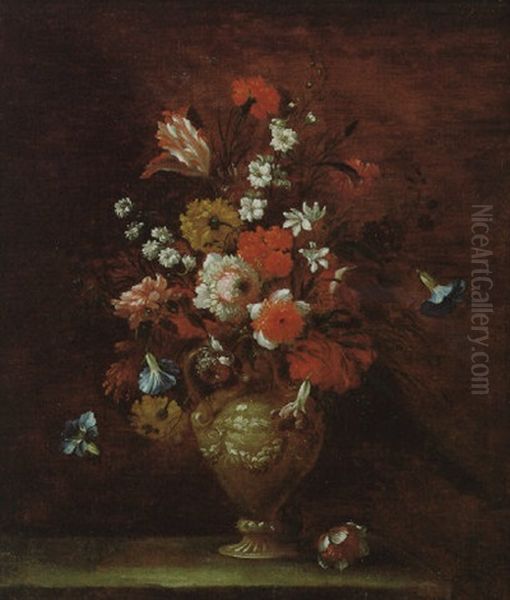 Natura Morta Di Fiori Oil Painting by Mario Nuzzi Mario Dei Fiori