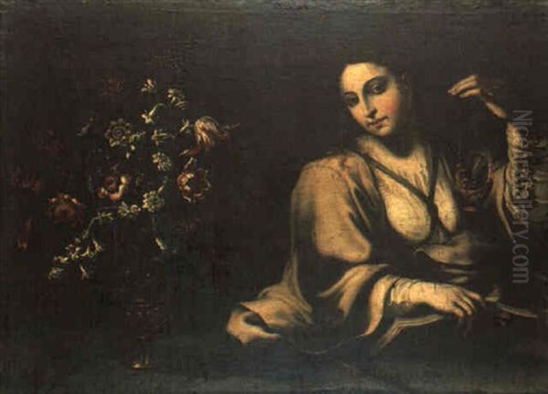 Allegoria Dello Studio E Della Vigilanza Oil Painting by Mario Nuzzi Mario Dei Fiori