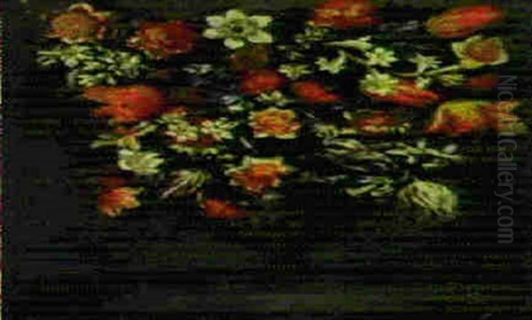 Natura Morta Con Vaso Di Fiori Oil Painting by Mario Nuzzi Mario Dei Fiori