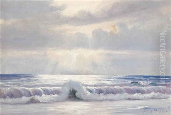 Breaking Waves Oil Painting by Poul Friis Nybo