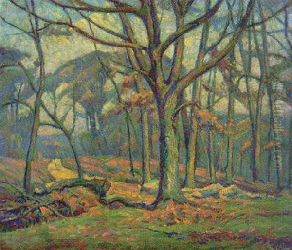 Autumn Landscape Oil Painting by Edgar Hewitt Nye