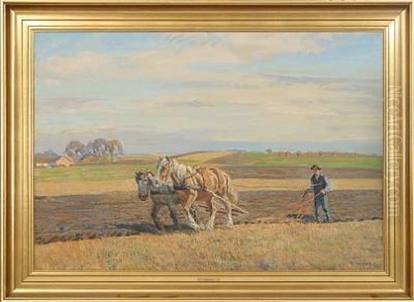 Fieldwork Oil Painting by Borge Christoffer Nyrop