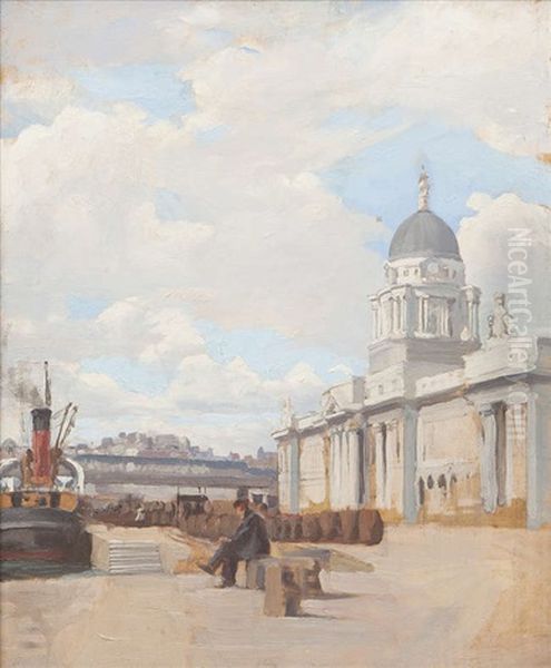 The Customs House, Dublin Oil Painting by Dermod William O'Brien