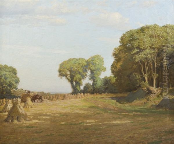 Harvesting The Stooks Oil Painting by Dermod William O'Brien