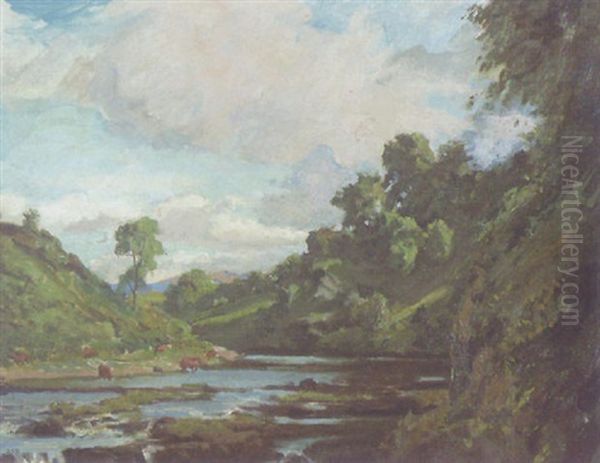 Above The Falls, Ballymore Eustace, Co. Kildare Oil Painting by Dermod William O'Brien