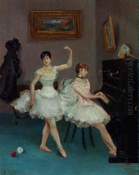 The Ballerinas Oil Painting by Raphael De Ochoa y Madrazo