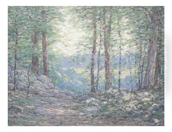 Wood Scene Oil Painting by Mina Fonda Ochtman