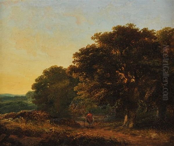 Shepherd In Red Coat Oil Painting by James Arthur O'Connor