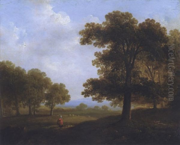 Figure On A Path, Co. Wicklow Oil Painting by James Arthur O'Connor