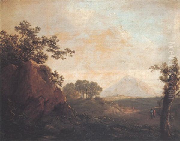 Landscape With A Distant View Of The Sugarloaf Mountain Oil Painting by James Arthur O'Connor
