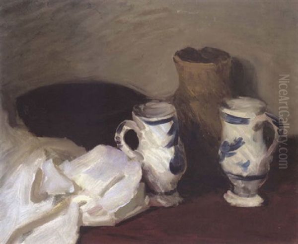 Still Life With Three Jugs Oil Painting by Roderic O'Conor