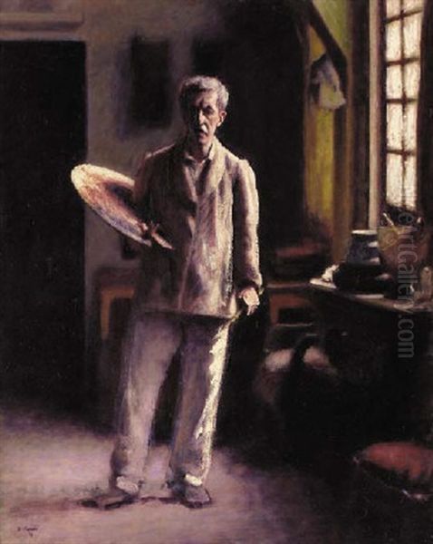 Self-portrait Holding Palette Oil Painting by Roderic O'Conor