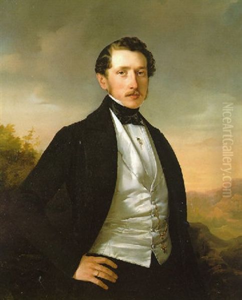 Portrait Of A Gentleman Oil Painting by Aristides Oeconomo