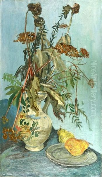 Stilleben Mit Mohnkapseln Oil Painting by Hans Oehme