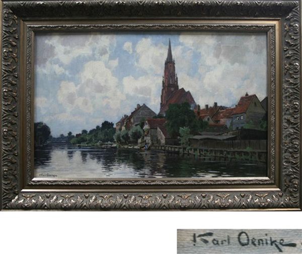 Northern Landscape Oil Painting by Karl Oenike