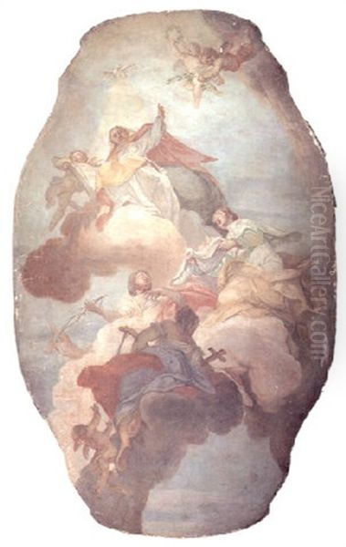 Theologie Mit Den Gottlichen Tugenden Oil Painting by Egidio dall' (Olio) Oglio