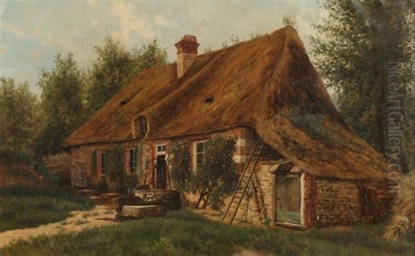 Study From Nature - Etretat, France Oil Painting by John Clinton Oglivie