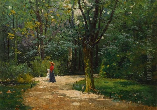 Taking A Walk Oil Painting by Theodor Ohlsen