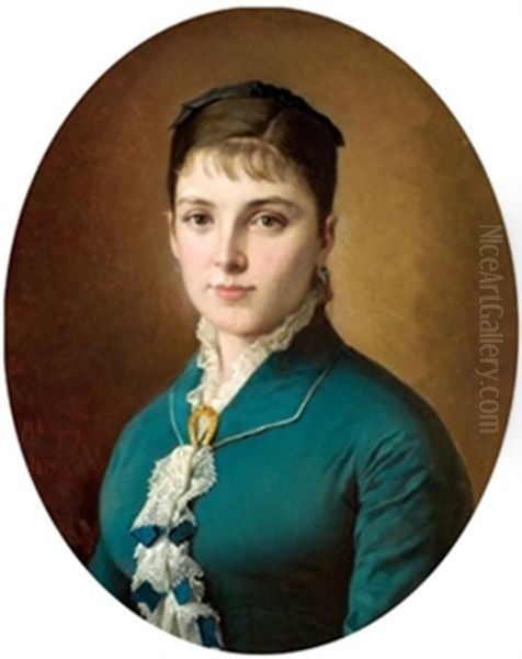 Retrato De Dama Oil Painting by Manuel Ojeda y Siles