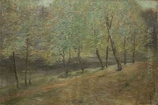 Forest Oil Painting by Saburosuke Okada