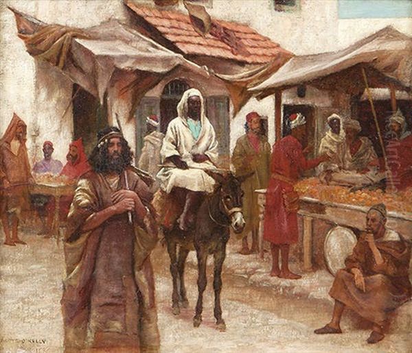 The Market Place, Tangier Oil Painting by Aloysius C. O'Kelly